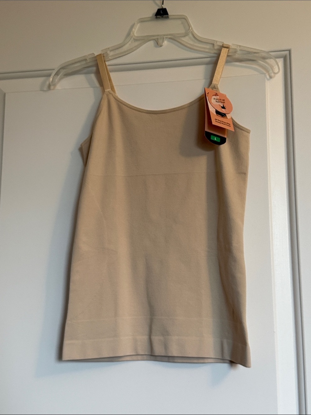 Shapermint Beige/Tan Seamless Camisole Tank Top Sz L NWT!